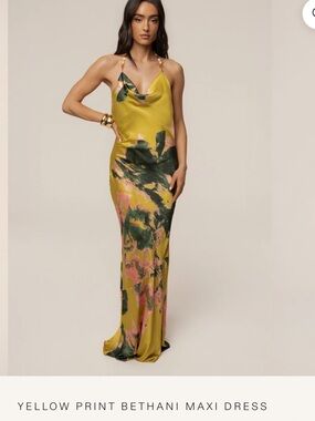 Yellow Print Bethany Maxi Dress